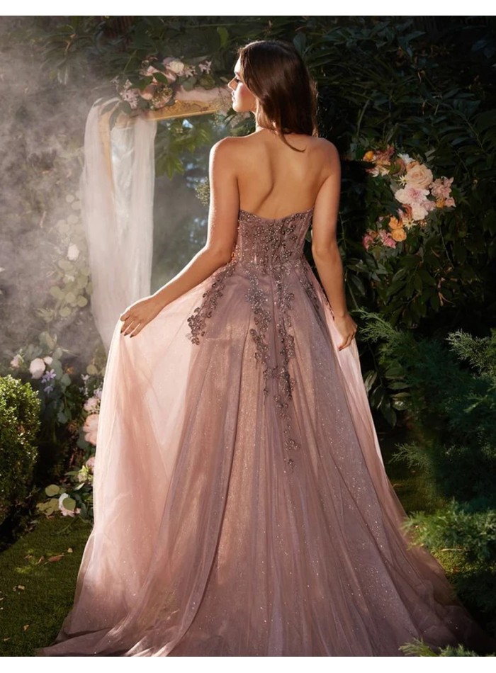 Robe longue de fête avec encolure croisée et...