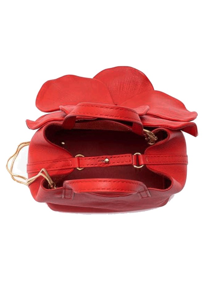 Pochette en faux cuir avec fleurs en 3D pour...