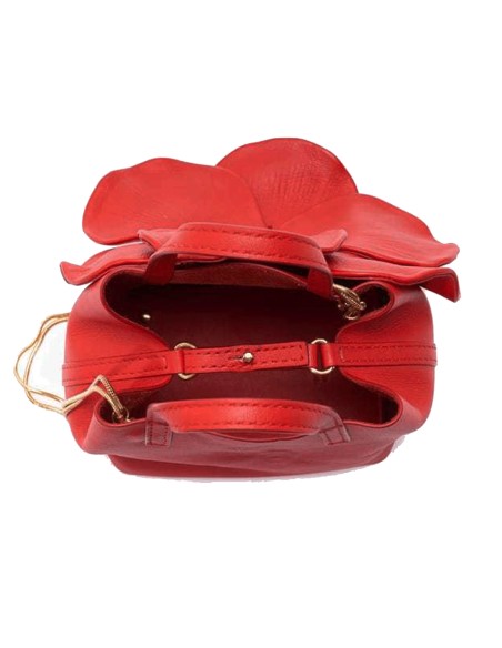 Bolso de mano con flor en 3D de piel sintética para invitada