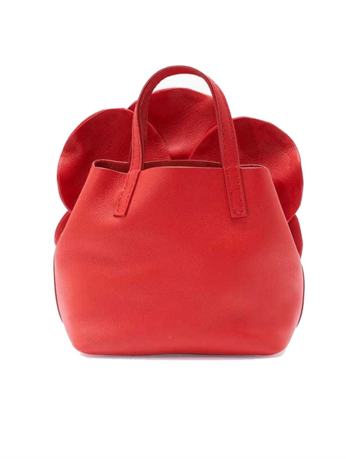 Bolso de mano con flor en 3D de piel sintética...