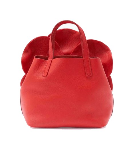 Bolso de mano con flor en 3D de piel sintética para invitada