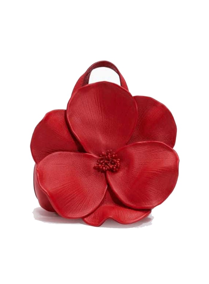 Bolso de mano con flor en 3D