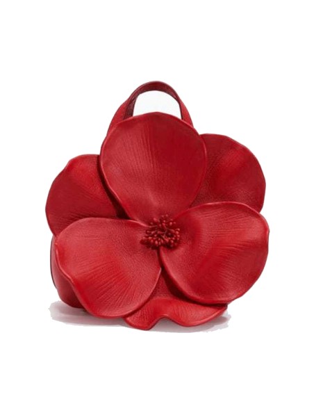 Pochette en faux cuir avec fleurs en 3D pour les invités