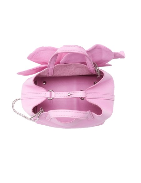 Bolso de mano con flor en 3D de piel sintética para invitada