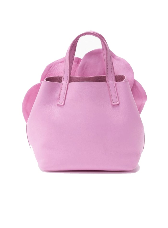 Bolso de mano con flor en 3D de piel sintética...