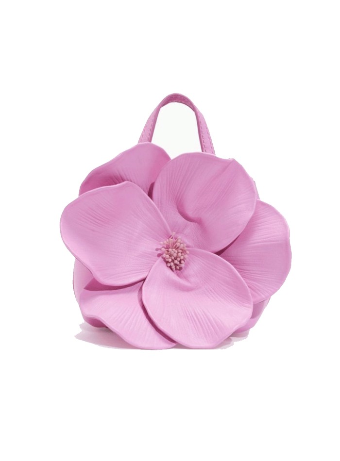 Bolso de mano con flor en 3D