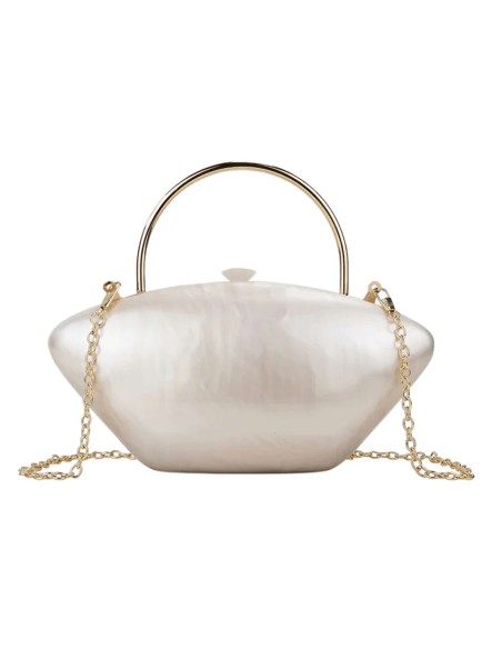 Bolso de fiesta nacarado perlado para novia e invitada