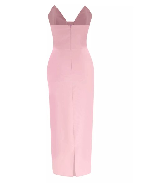 Strapless cocktail dress with 3D maxi flower