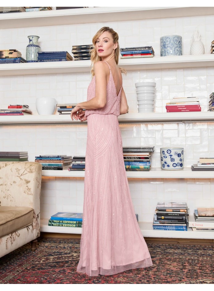 Long party dress with rhinestones and back...