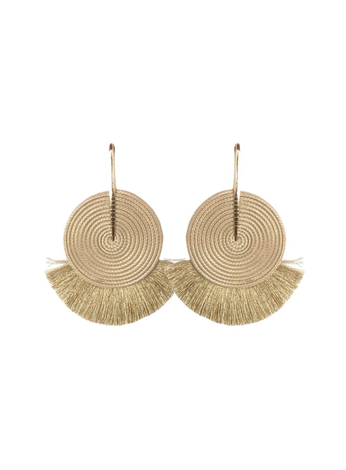 Party earrings spiral cord with fringes