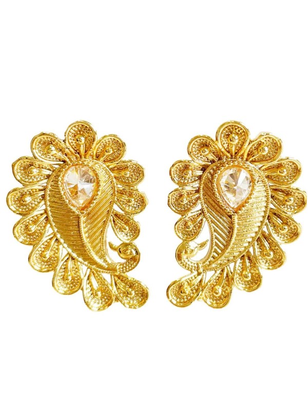 Boucle d'oreilles de fête en plumes et zirconium