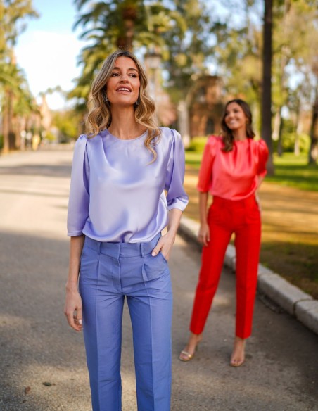 Long straight cut party pants with darts