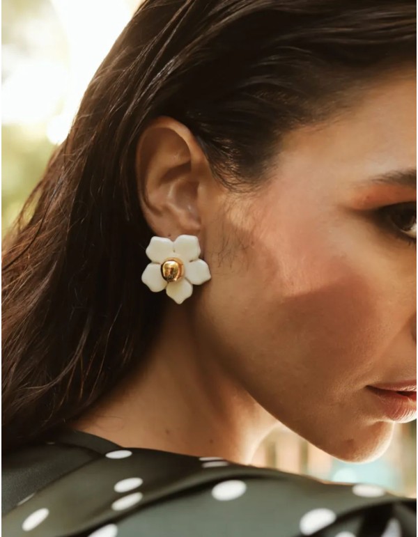 Boucles d'oreilles de fête en acrylique avec fleur en... 2