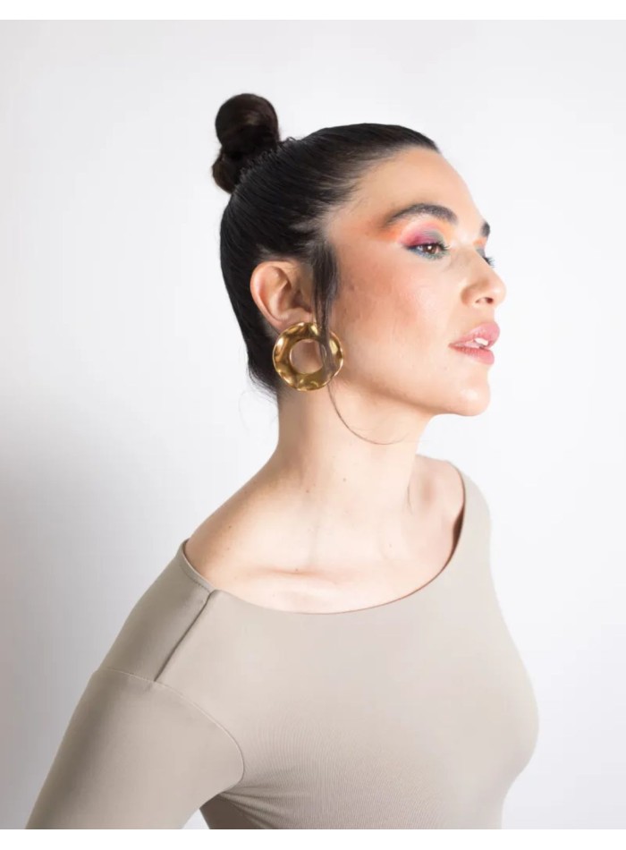 Maxi pendientes de fiesta dorados ondulados...