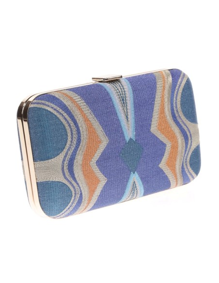 Bolso de mano bordado tricolor para invitada