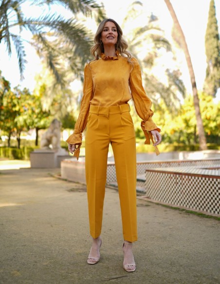 Pantalon long à pinces, coupe droite, pour la fête