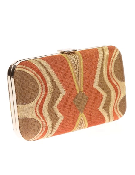 Bolso de mano bordado tricolor para invitada