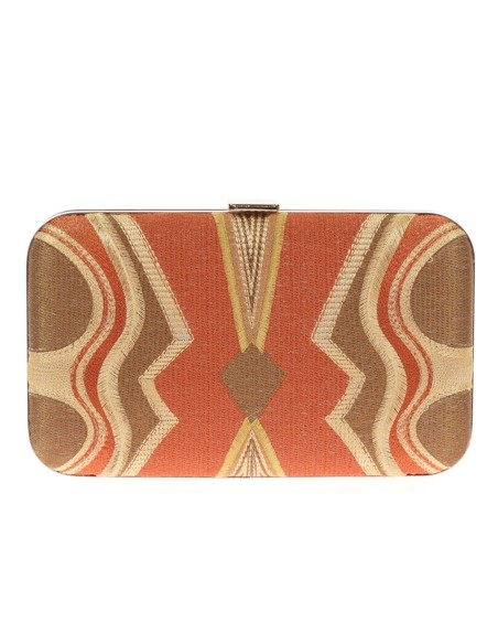 Bolso de mano bordado tricolor para invitada