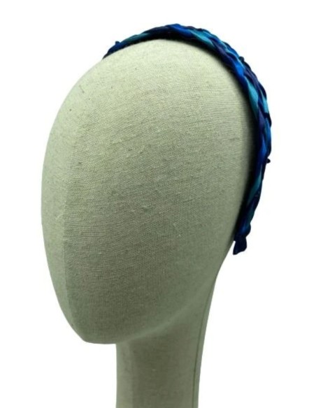 Double braided headband with coloured jewelled appliqués