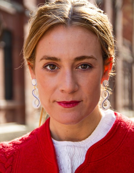 Blue enamelled ceramic infinity long earrings