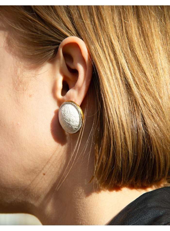Pendientes de fiesta botón de porcelana pintado...