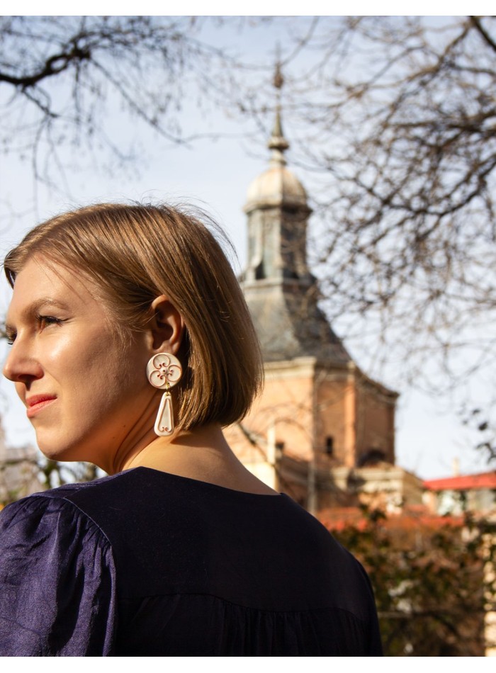 Boucle d'oreilles longues en céramique de...