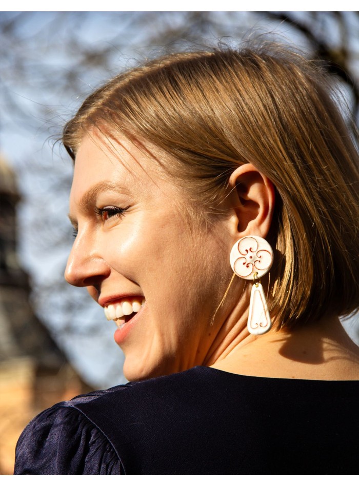 Boucle d'oreilles longues en céramique de...