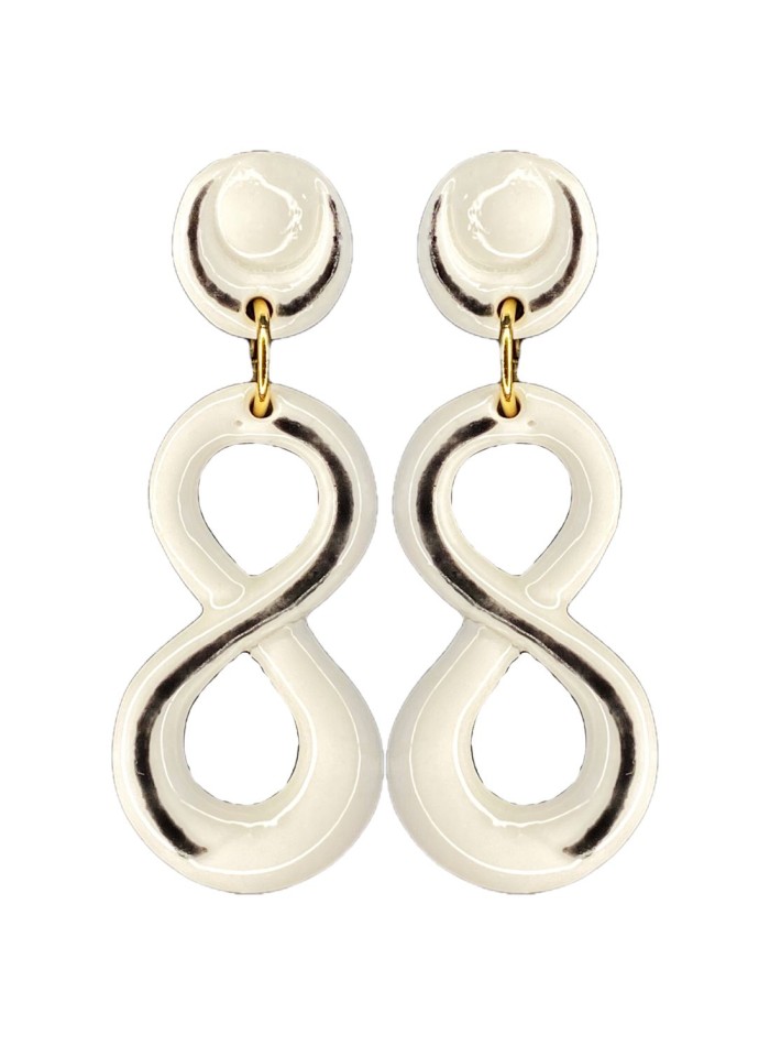 Long porcelain infinity earrings