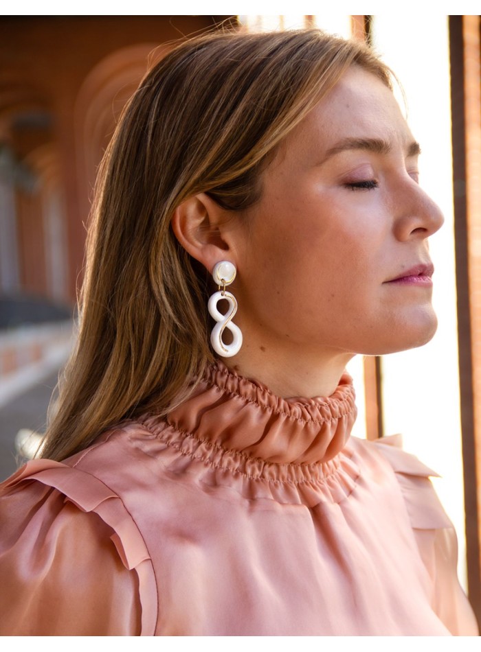 Pendientes largos de fiesta porcelana cerámica...