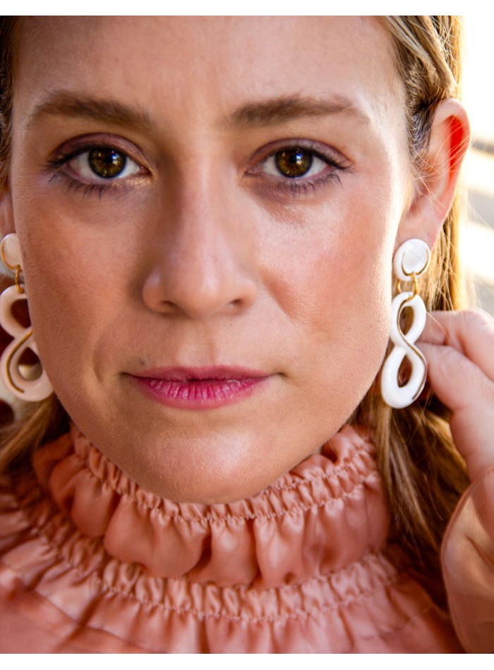 Pendientes largos de fiesta porcelana cerámica...