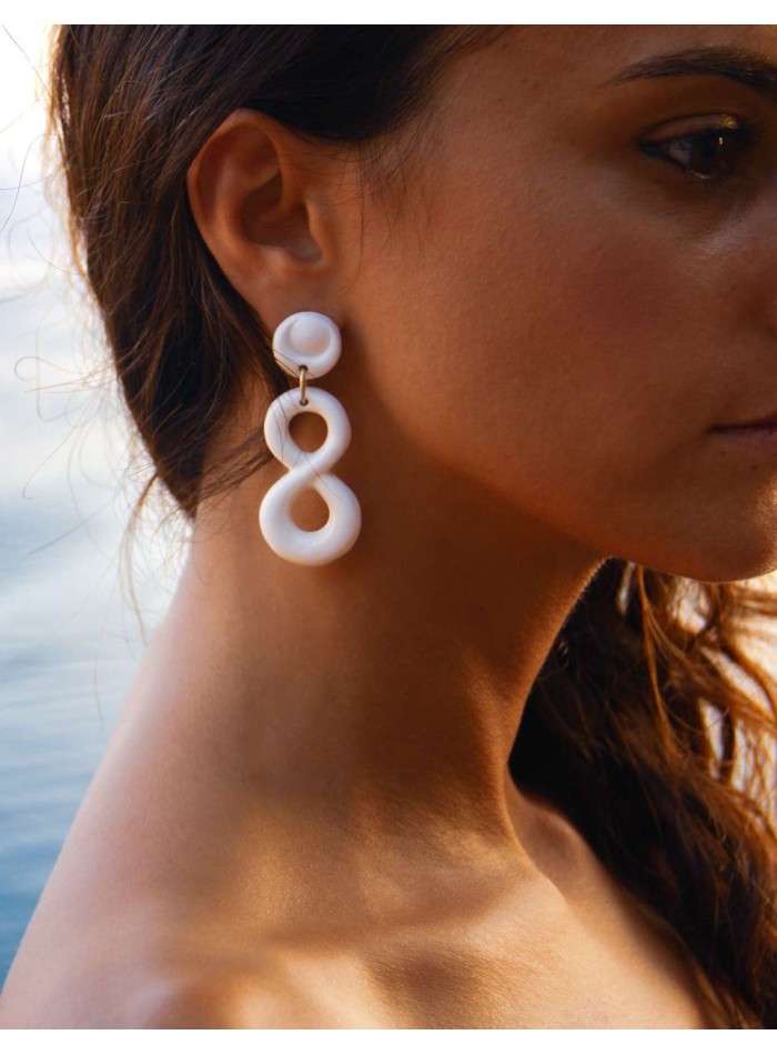 Boucle d'oreilles infinity party en porcelaine...