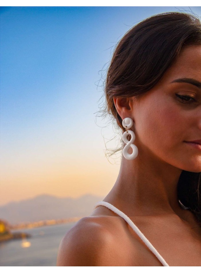 Boucle d'oreilles infinity party en porcelaine...