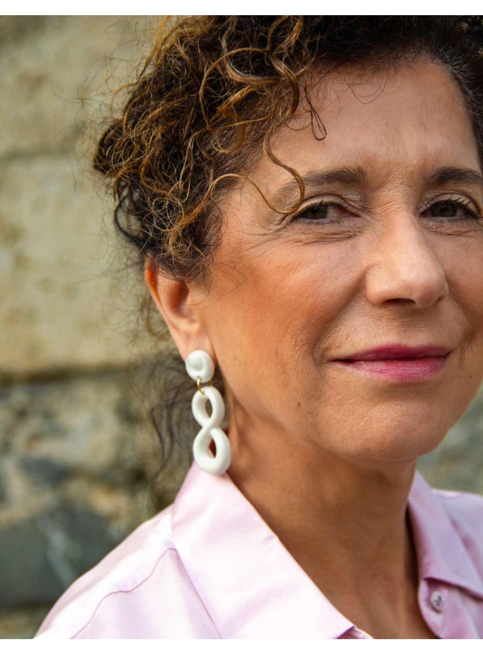 Pendientes de fiesta infinito porcelana blanca...