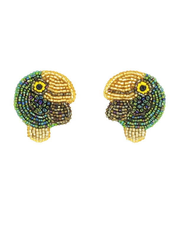 Party earrings with multicoloured crystals in the shape of a toucan