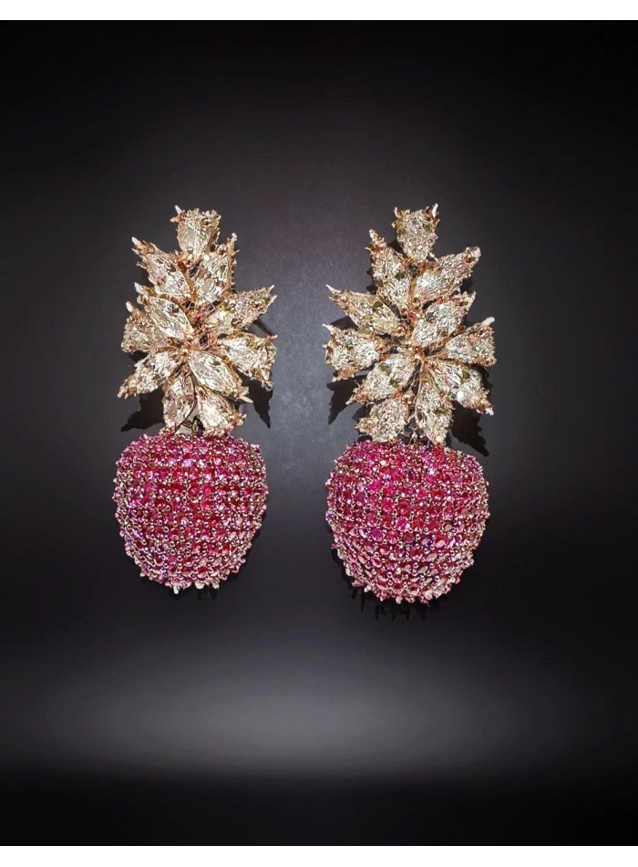 Pendientes de fiesta de manzanas y hojas con...