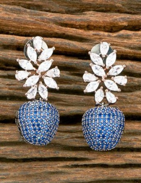 Pendientes de fiesta de manzanas y hojas con circonitas