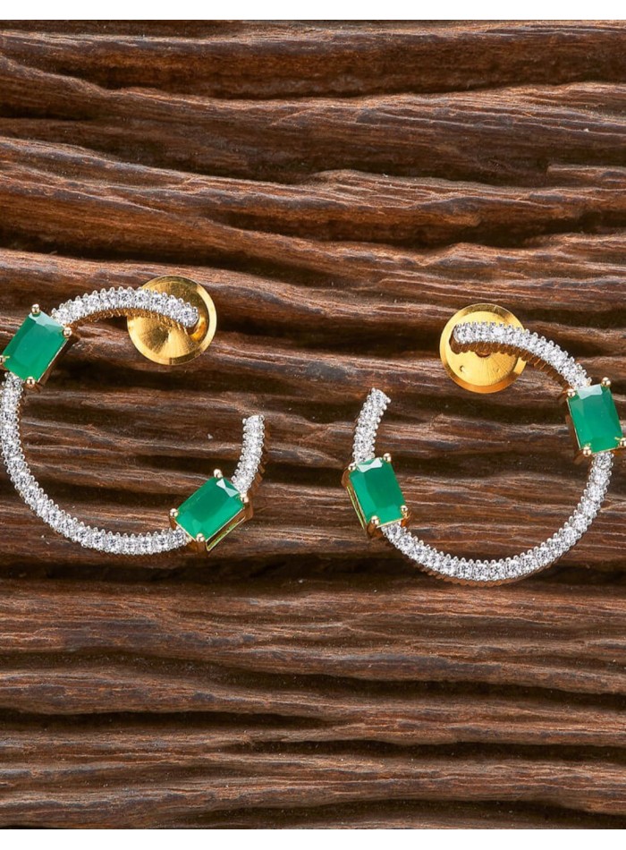 Boucle d'oreilles circulaires avec zircon et...