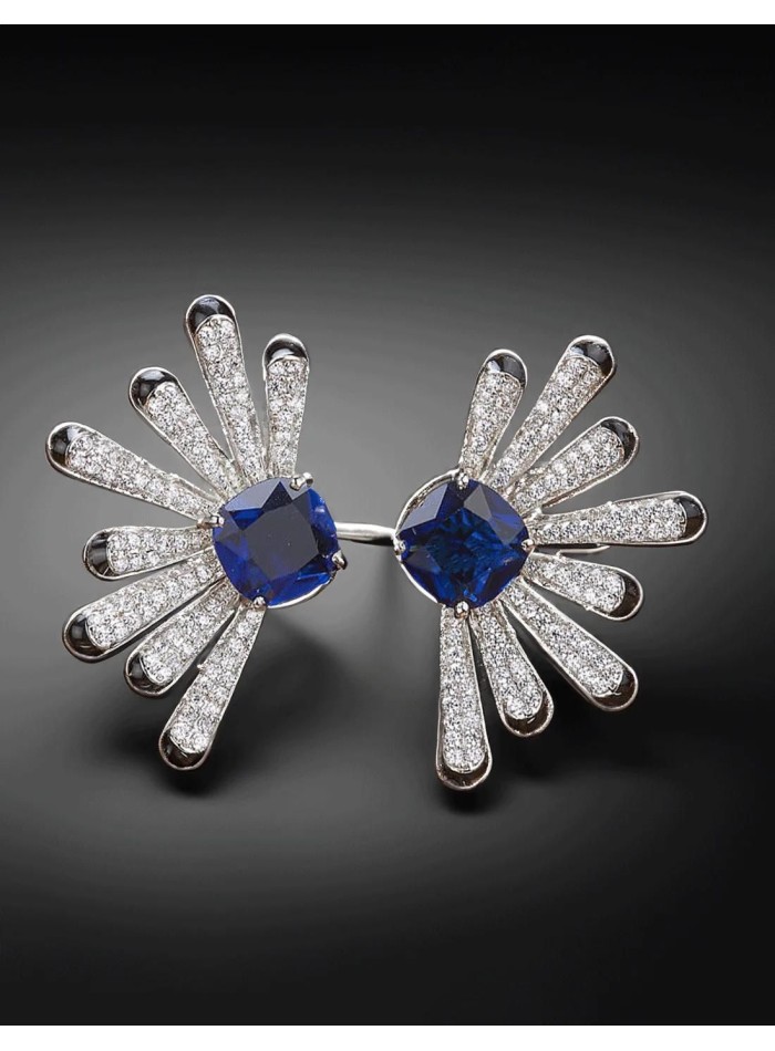 Pendientes de fiesta con forma de medio sol y...