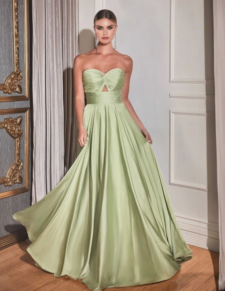 Satinlong gown with Sweetheart Neckline with Draped Detail Satinlong gown with Sweetheart Neckline with Draped Detail