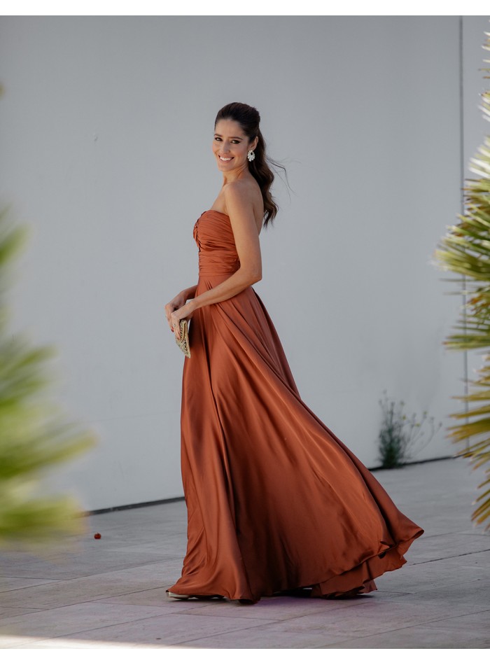 Robe Longue Soirée En Vinyle PVC Et Cuir - Manches Bouffantes, Col Montant - Style Vintage élégant Pour événements