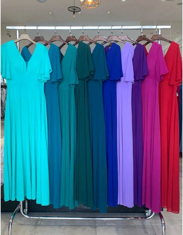 Vestido de fiesta largo con corte debajo del pecho 2
