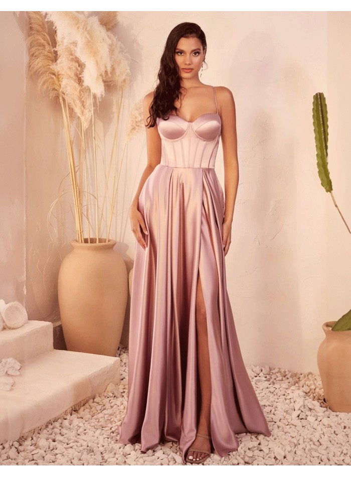 Long satin gown best sale