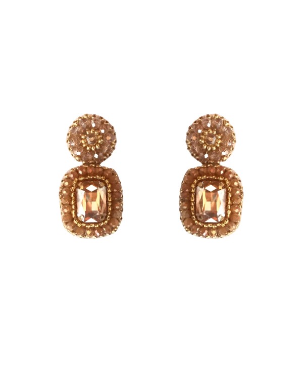 Party earrings with coloured rectangular stone 2