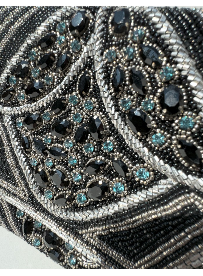 Black rhinestone clutch bag with crystals INVITADISIMA