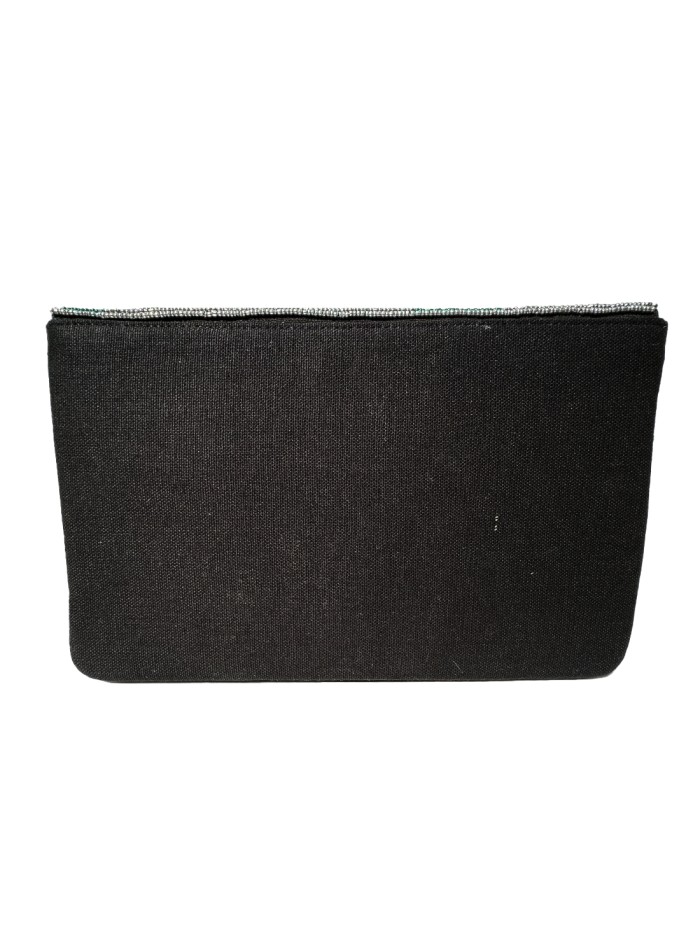 Clutch bag with flowers and embroidered birds