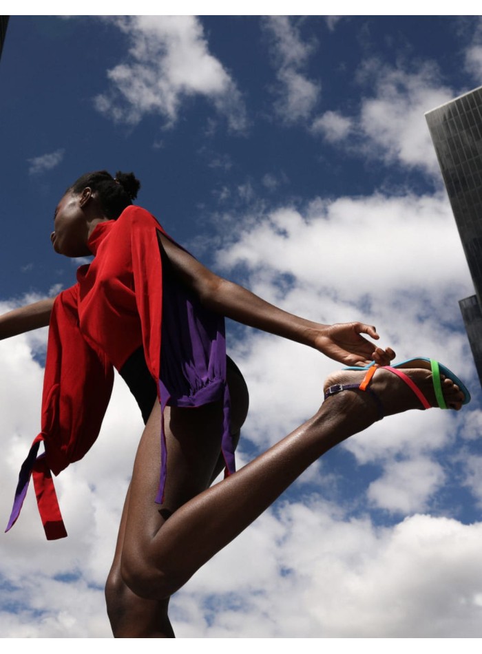 Sandale de fête multicolore avec fermeture à...