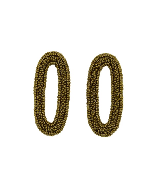 Pendientes de fiesta en forma de óvalo con pedrería 2