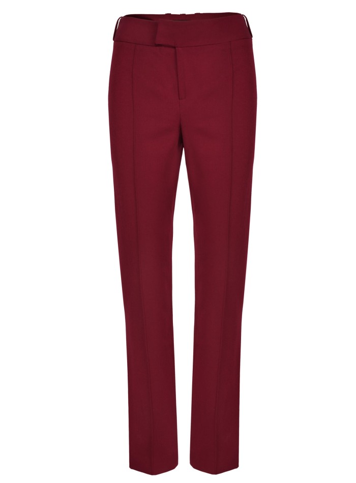 Women's straight cut burgundy pants