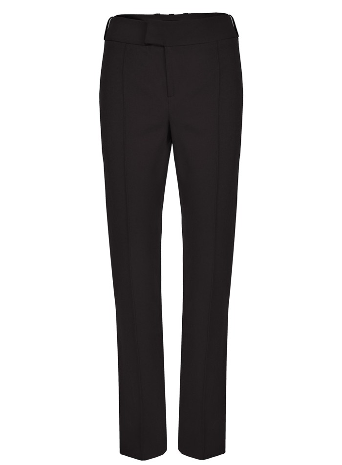 Pantalon de costume noir à coupe droite avec pinces