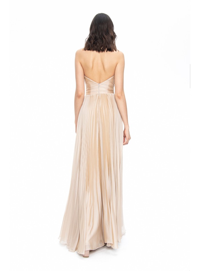 Vestido de fiesta palabra de honor plisado en...